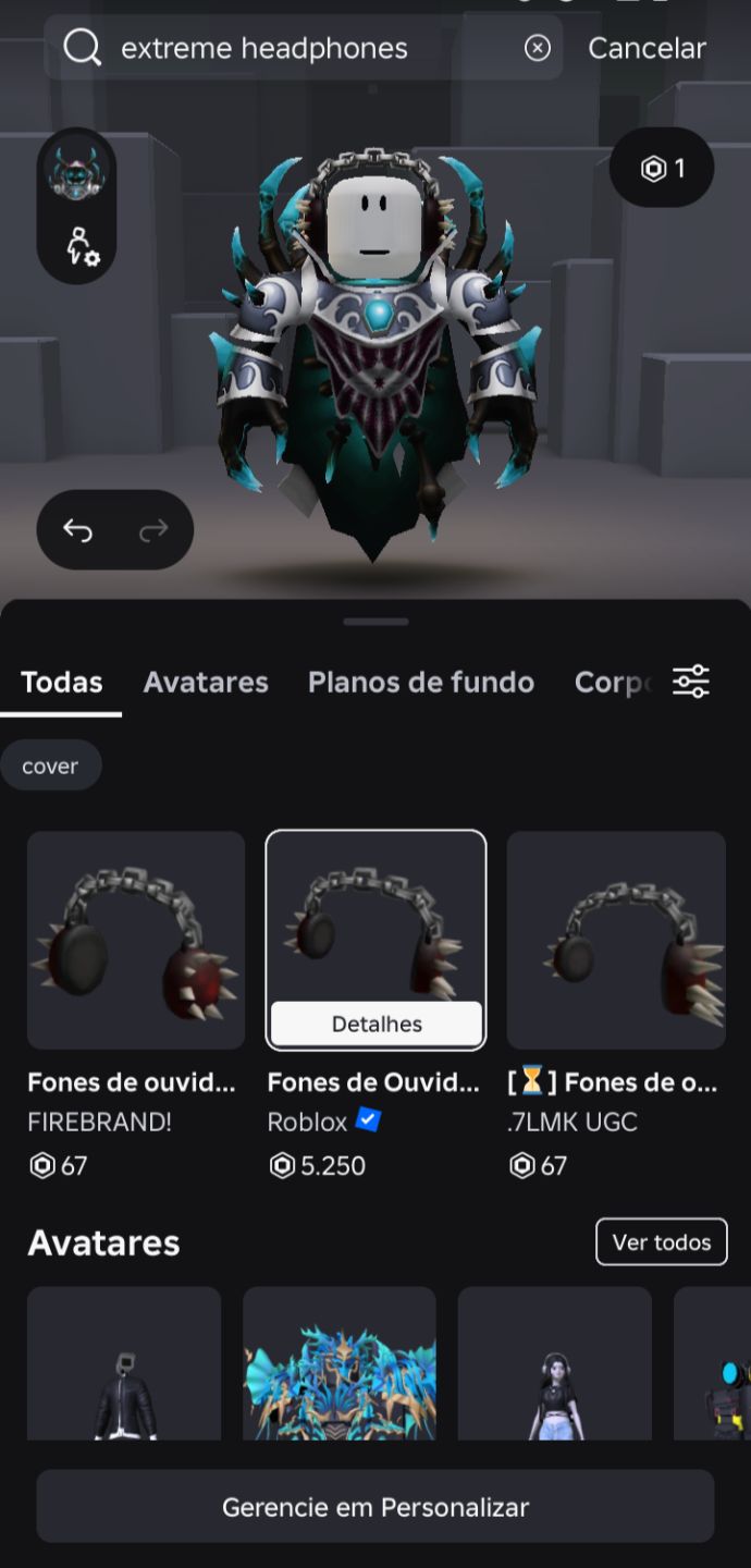 Conta com Korblox e Extreme Headphones