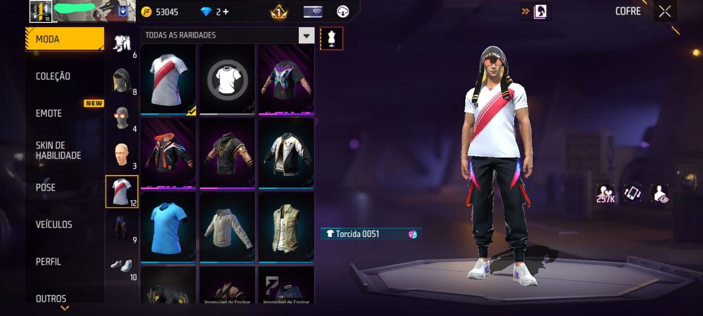 CONTA FREE FIRE LVL 18 | 2 CAMISAS DE TIME + CARTÃO MUDAR NICK+VEÍCULOS