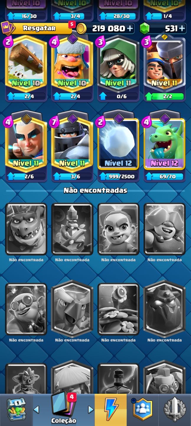 CONTA CLASH ROYALE ANTIGA (9 ANOS) | 4.334 TROFÉUS | 219K OURO + 531 GEMAS