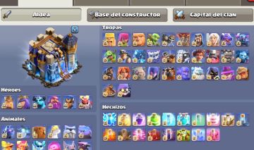 Coc cv 18 full com bastante skins e paisagens troca nick grátis