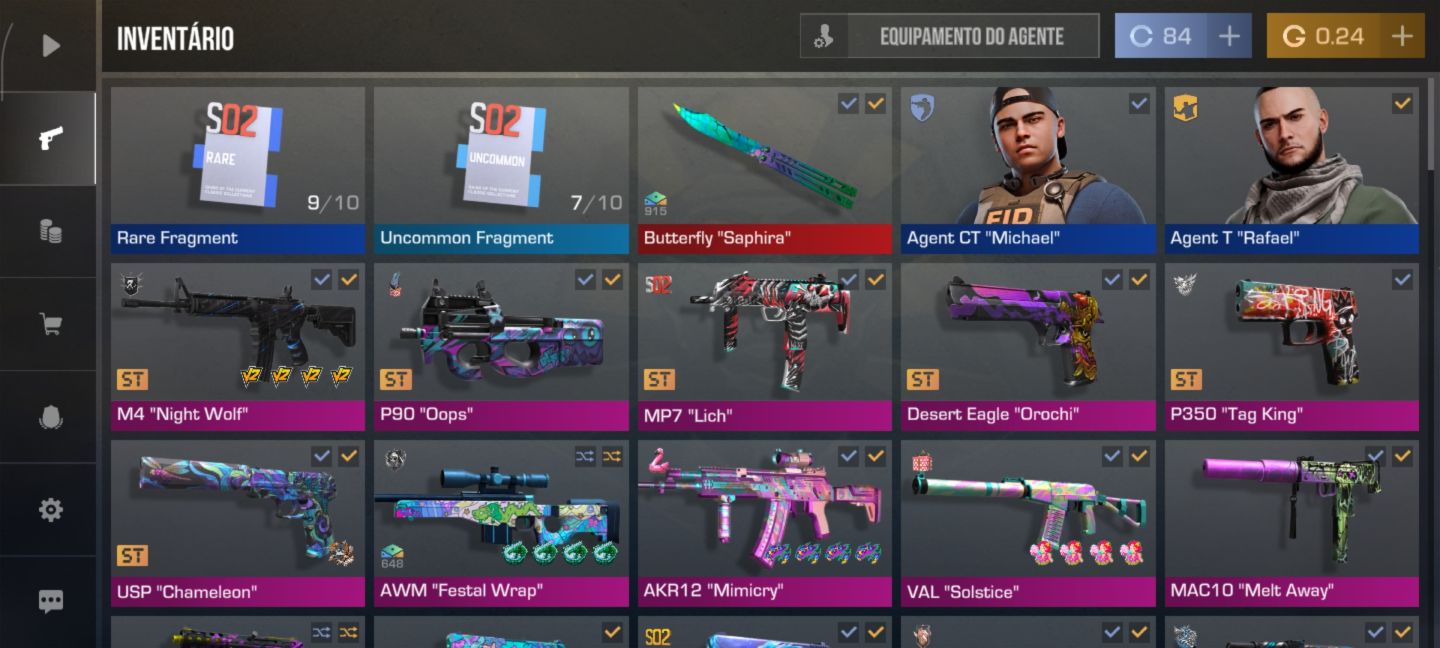 Conta Com Butterfly, Ak, m4a1 e phoenix