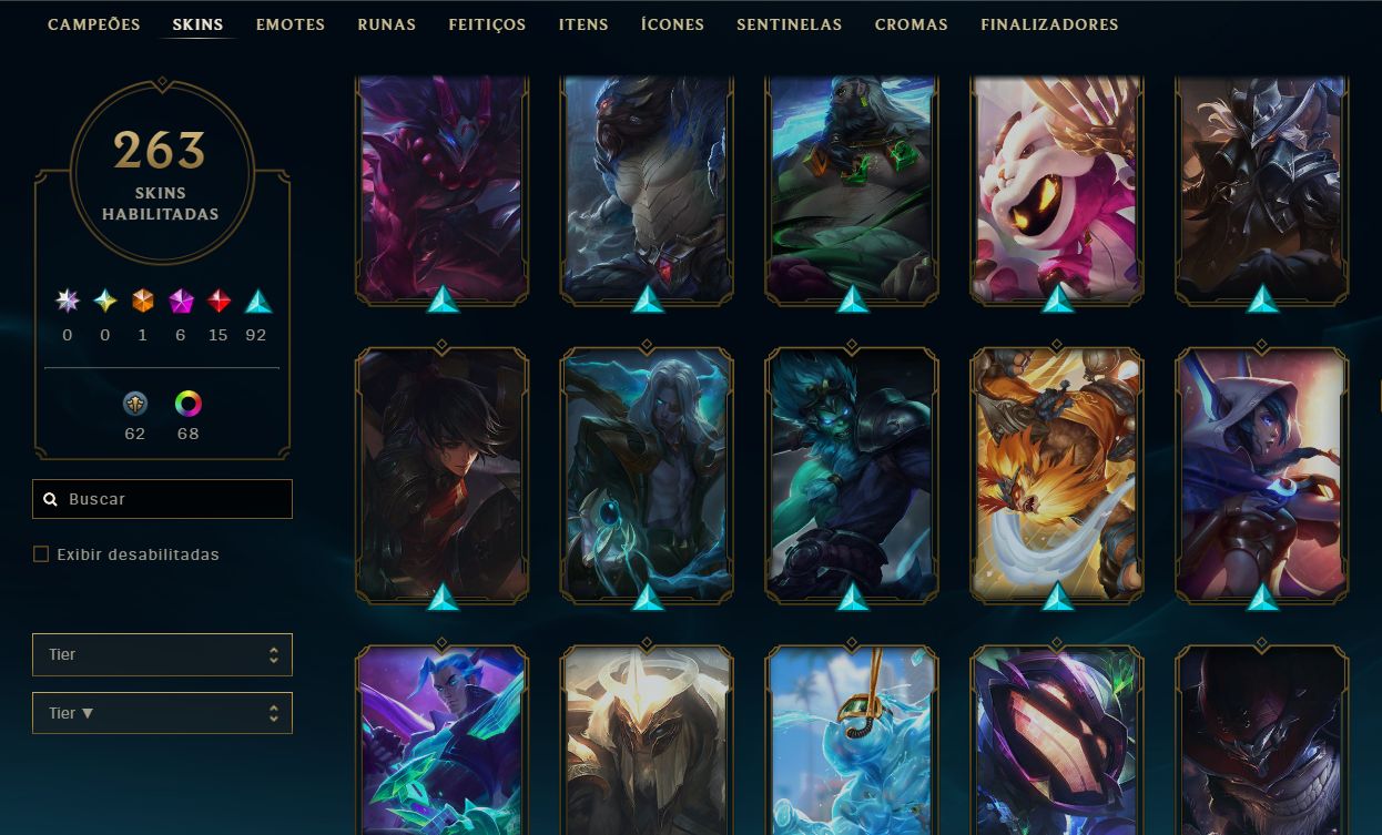 CONTA LEAGUE OF LEGENDS - 263 SKINS - ULTIMATE/MITICAS/LENDARIAS - FULL ACESSO