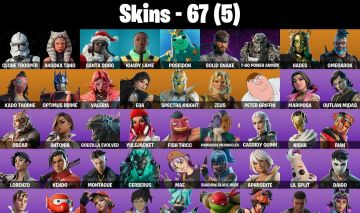 CONTA FORTNITE COM RAPHAEL, GODZILLA, SOLID SNAKE, 1.000 V-BUCKS E 67 SKINS