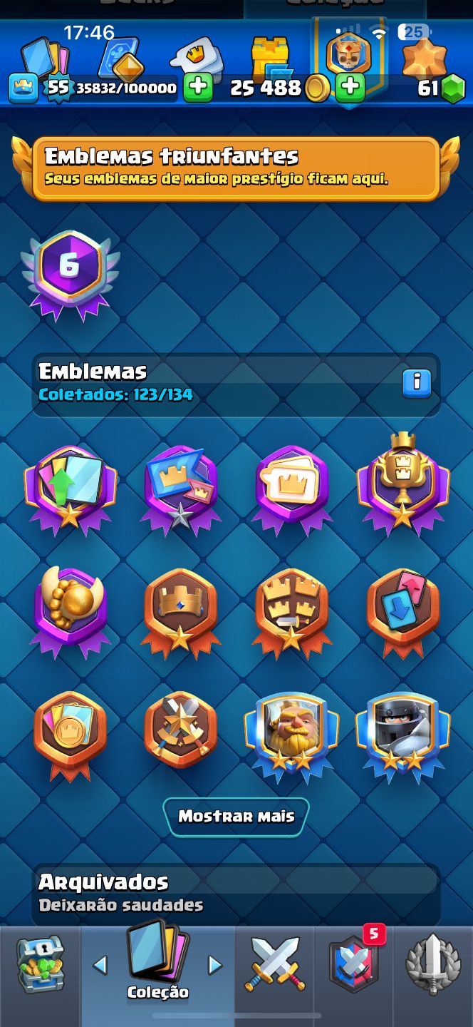 CONTA CLASH ROYALE 10K TROFÉUS - RARA 6 ANOS