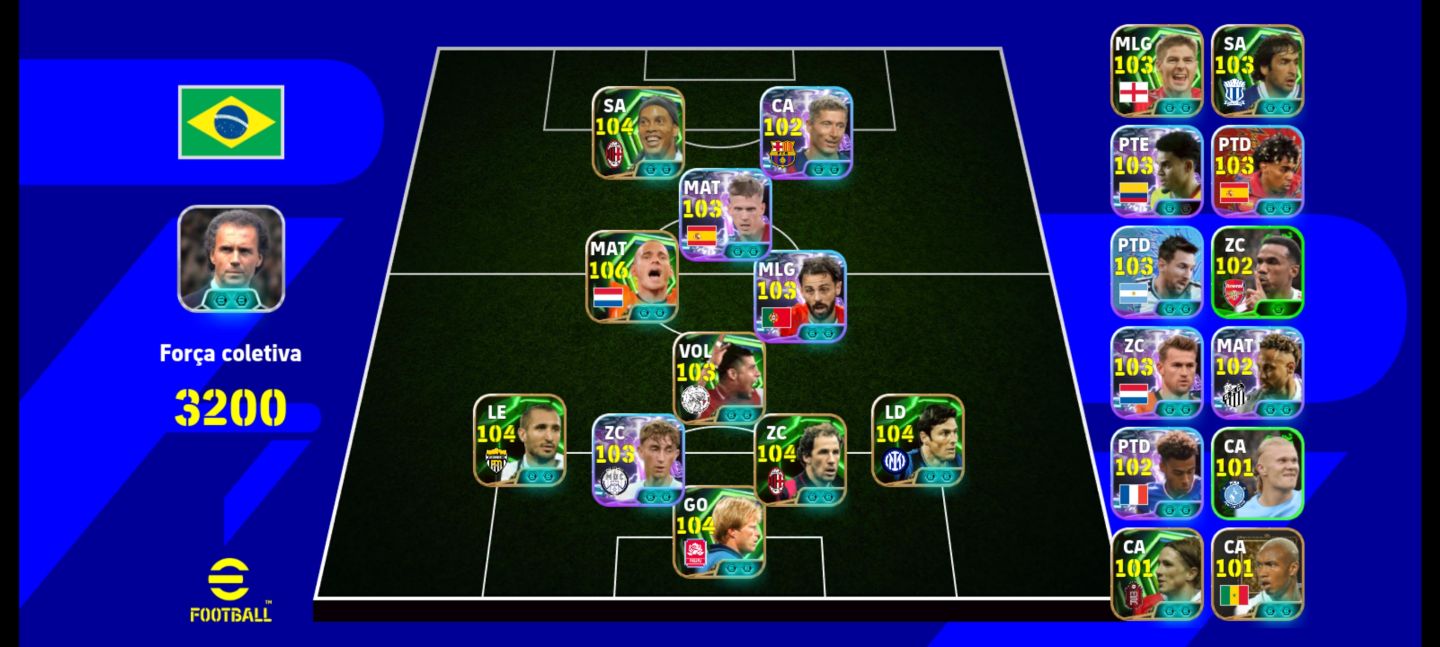 Conta Efootball com 3200 de Força - Ronaldinho Gaúcho| Snijder blitz curle |
