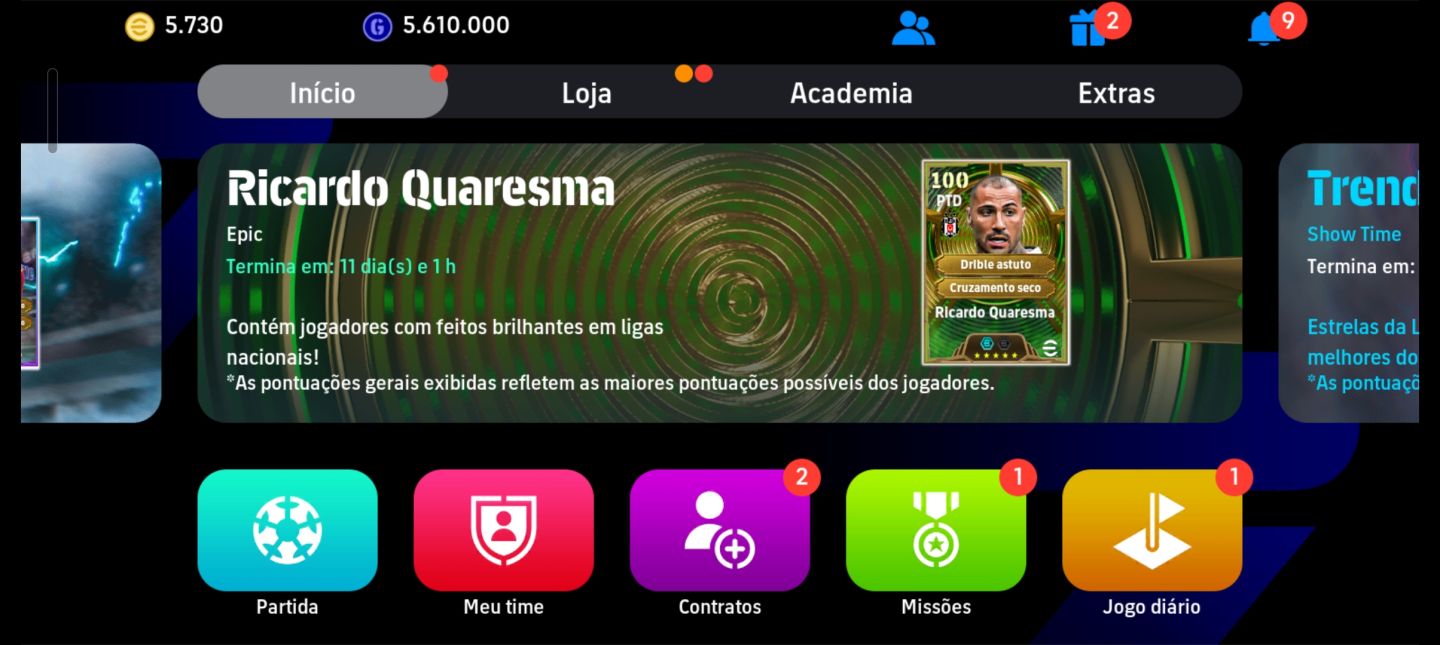 CONTA DE EFOOTBALL 5700 MOEDAS