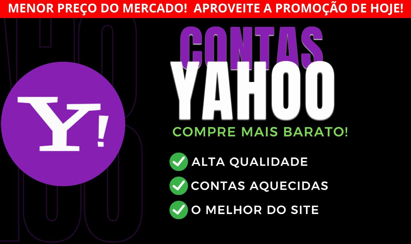 [PROMOÇÃO] CONTAS YAHOO ANTIGAS & NOVAS (100% QUALIDADE