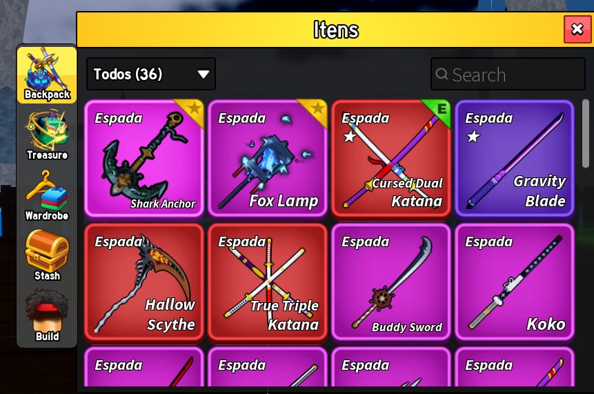 CONTAS BLOX FRUITS COM GAMEPASS / NOTICADOR DE FRUTA / STOREGE / DARK BLADE E +