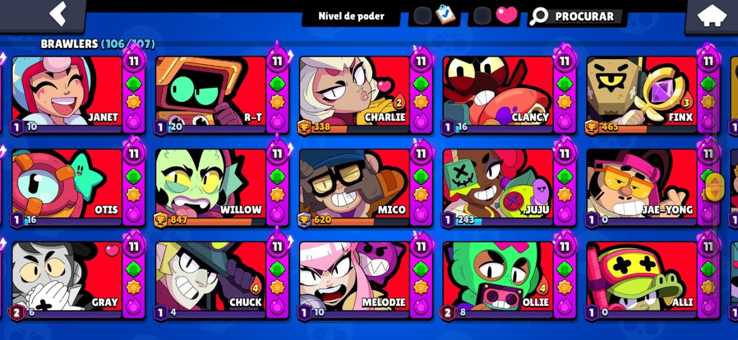 Conta de Brawl Stars | Full hypercarge | Pin matcherino | leia a descrição