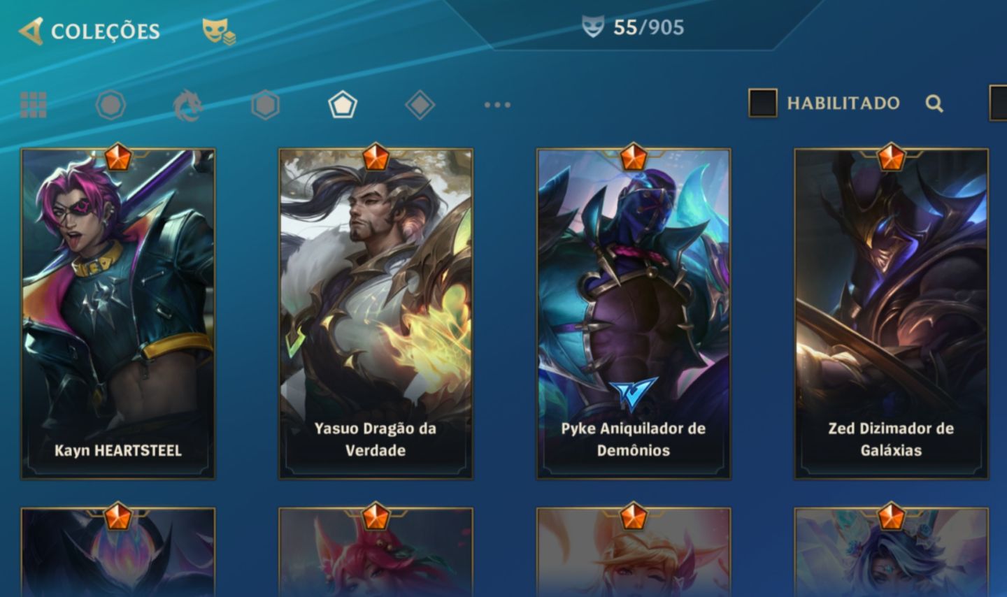 CONTA WILD RIFT | 55 SKINS | 4 LENDÁRIAS | 26 ÉPICAS | LVL 75 | ORIGINAL DE 2