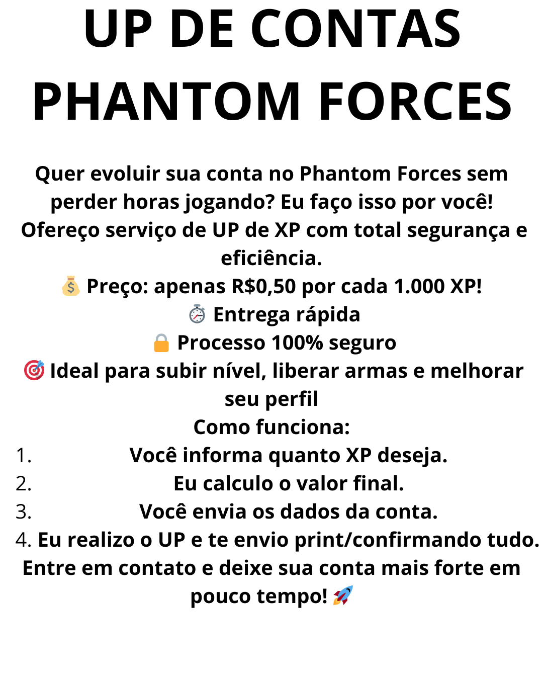 UP de Conta Phantom Forces! (XP)