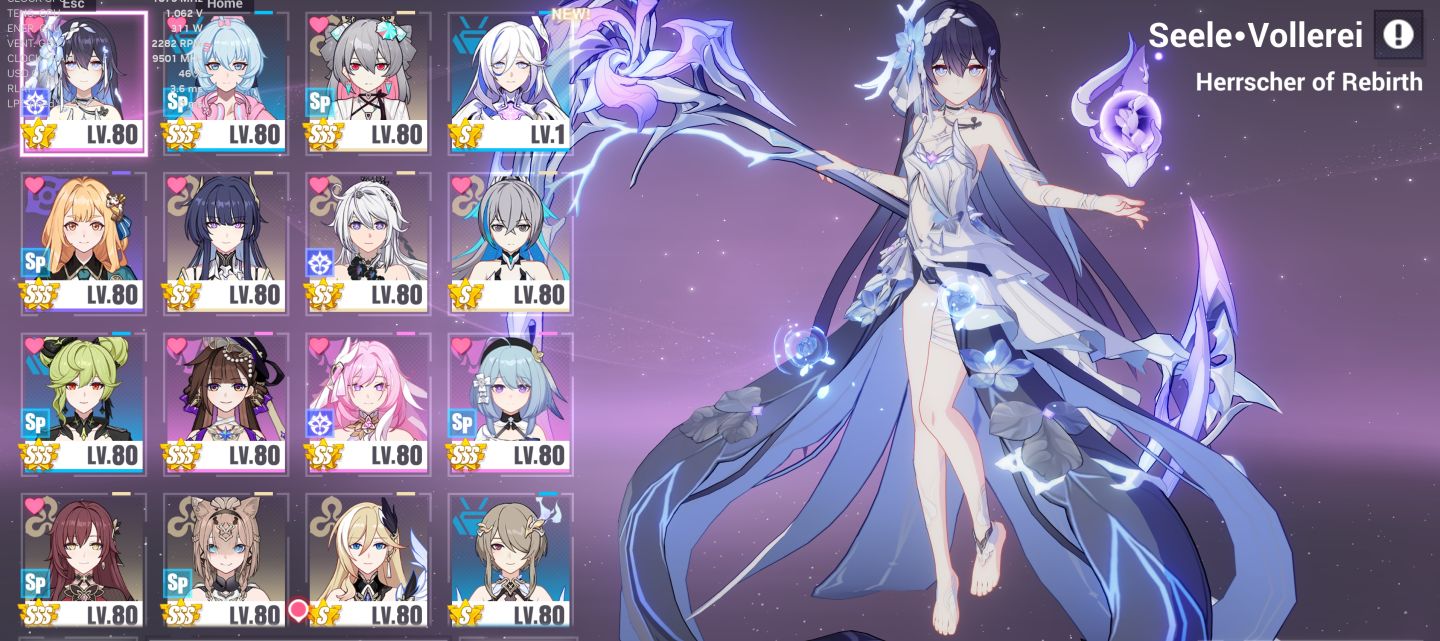 CONTA Colecionador - Honkai Impact 3rd + 90 Limitadas e armas + Herrscherss