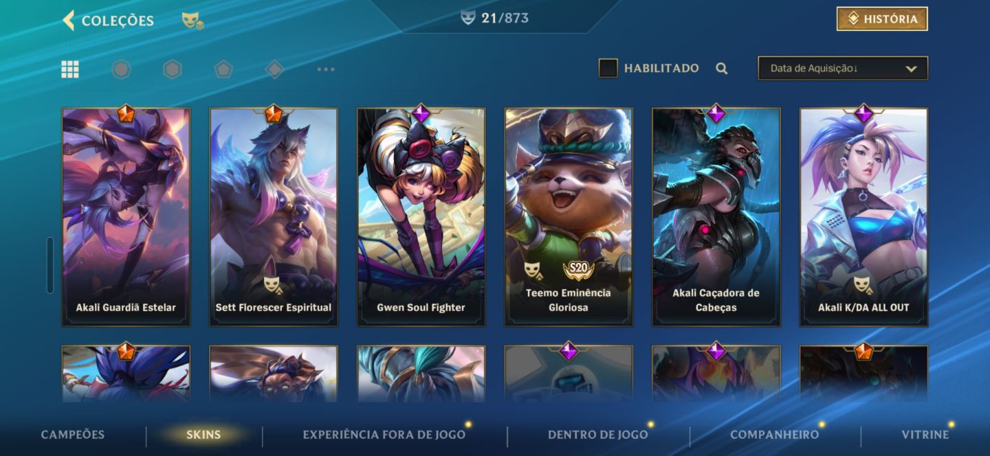 Conta De league of legends com 3 lendárias