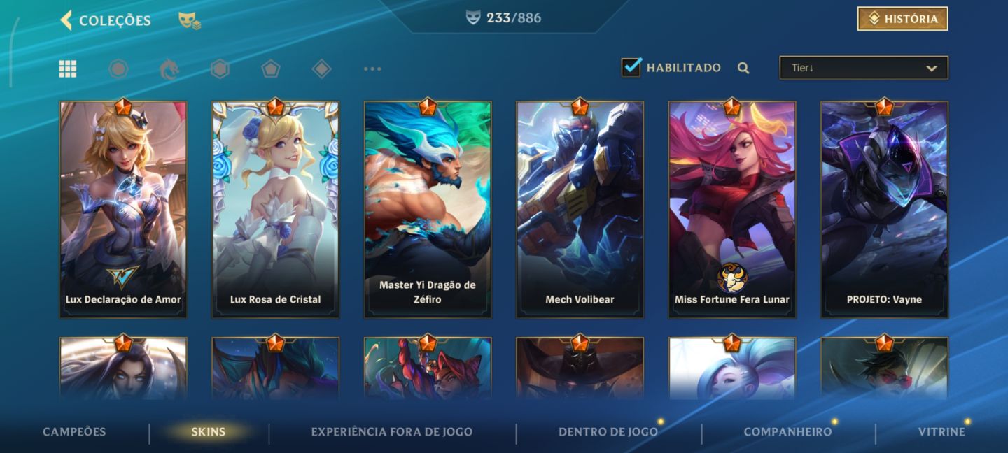 Conta ex monarca 233 skins 1100 reais (negociável)