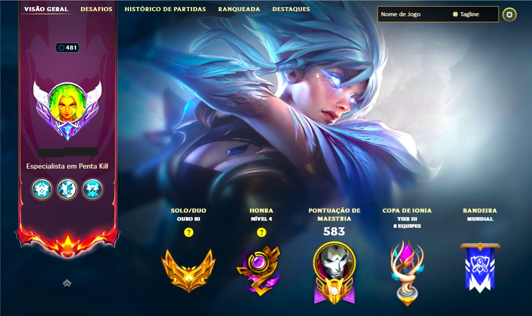 SKIN LENDÁRIA RIVEN EMISSÁRIA + [ CONTA COM 200 SKINS HABILITADAS ] + TROCA NICK
