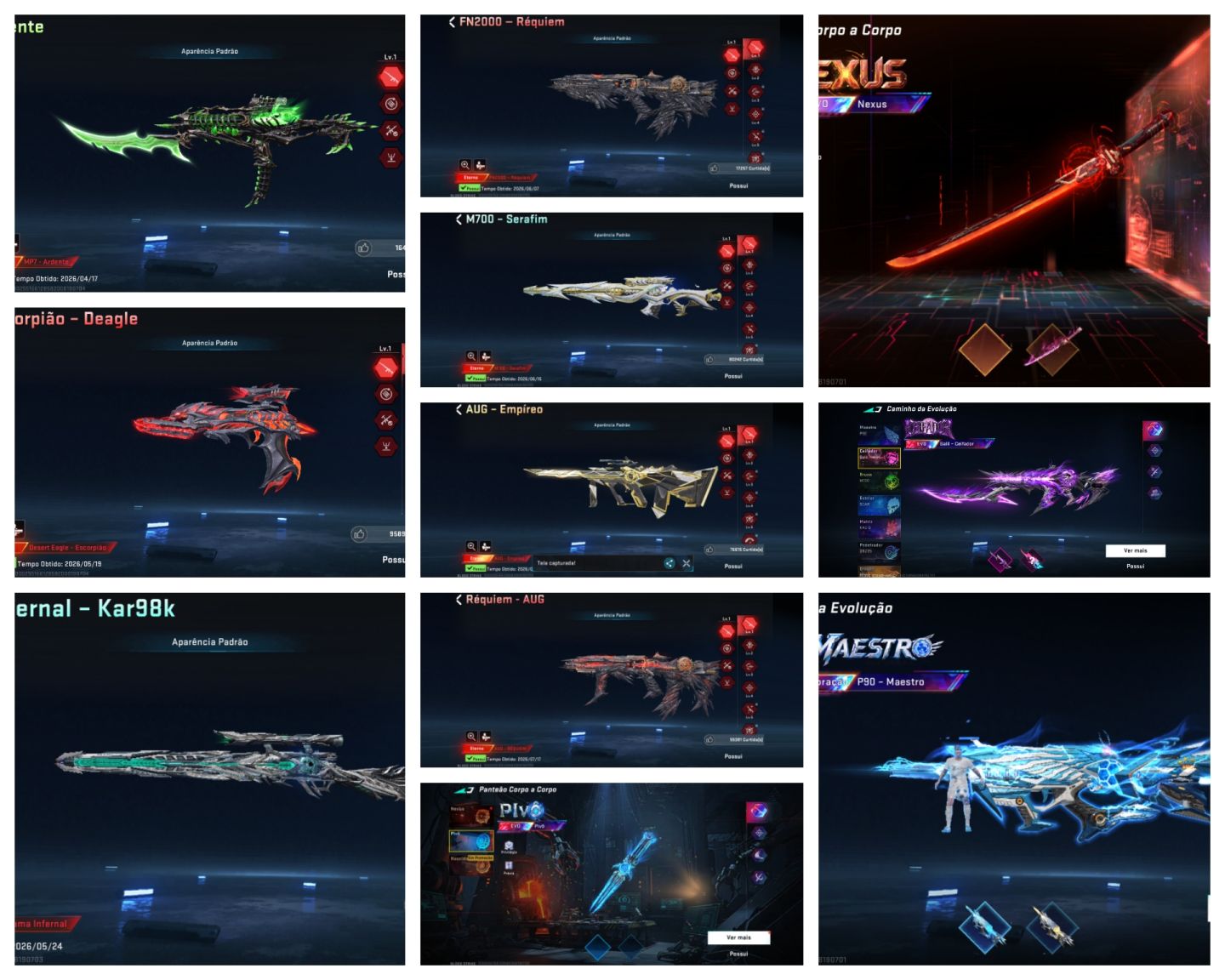 Conta levei máximo,Full SKINS!!!