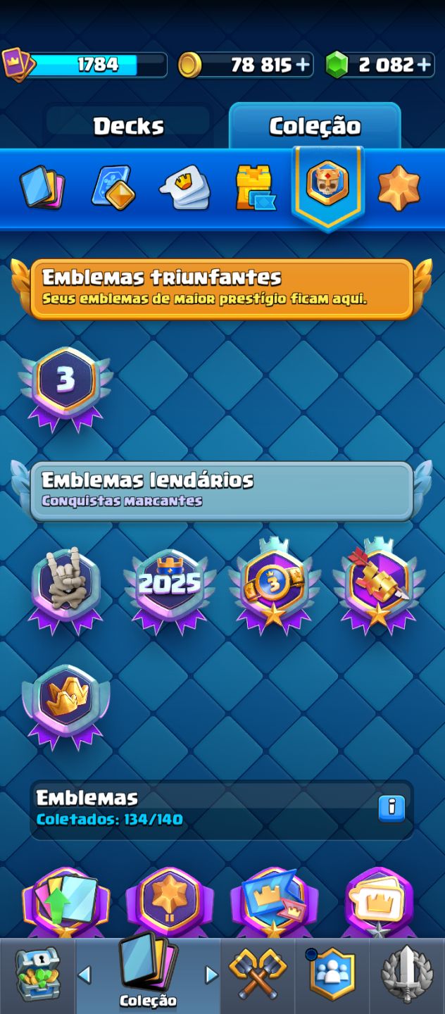 Conta premium com muitas skins e emotes - Clash Royale