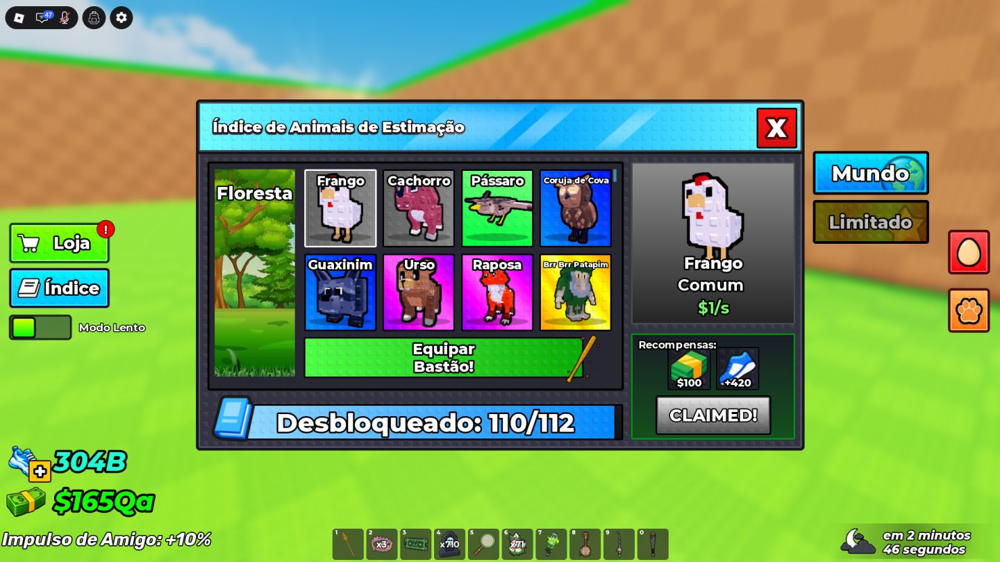 878B/s | CONTA STEAL AN EGG E 303B VELOCIDADE PETS DIVINO 110/112 INDEX