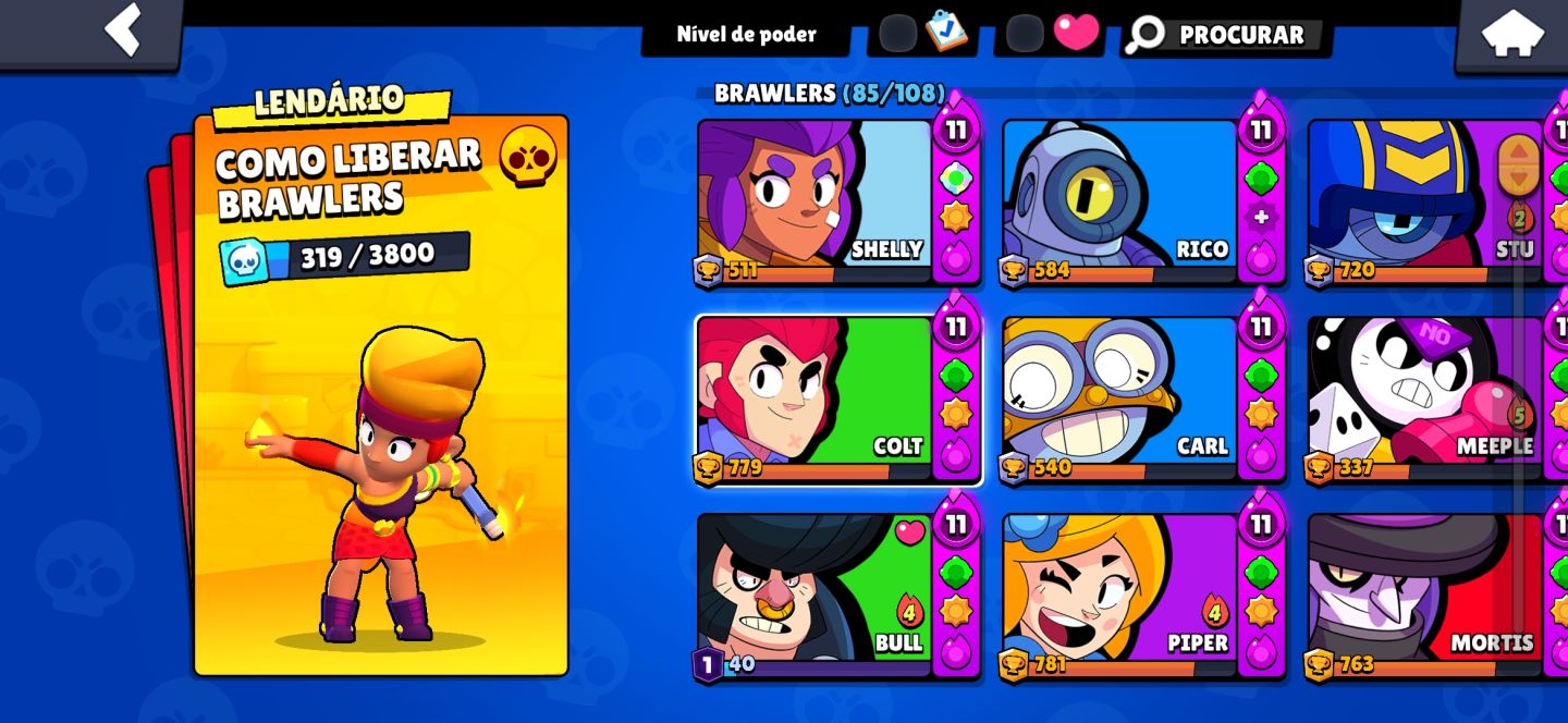 CONTA DE BRAWL STARS 30K 83/103 COM SKINS RARAS