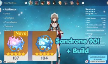 CONTA GENSHIN SANDRONE + 241 TIROS + MONA + TIGNARI + BUILD COMPLETA!