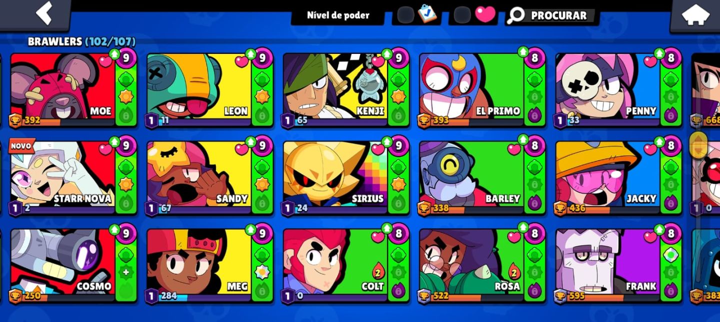 Conta de brawl stars muito boa e com 62 mil troféus