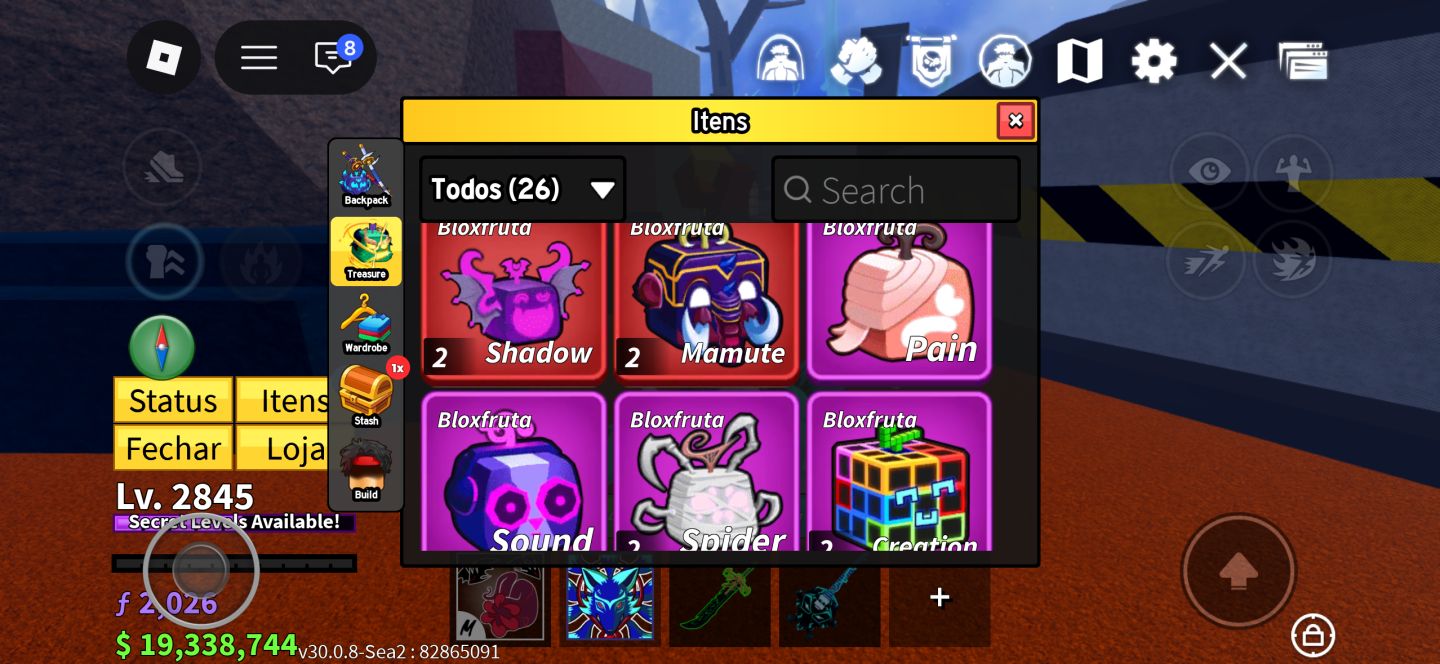 Blox Fruits LV MAX 2845 | Dragon, Kitsune e Tiger PERMANENTES + Dark Blade