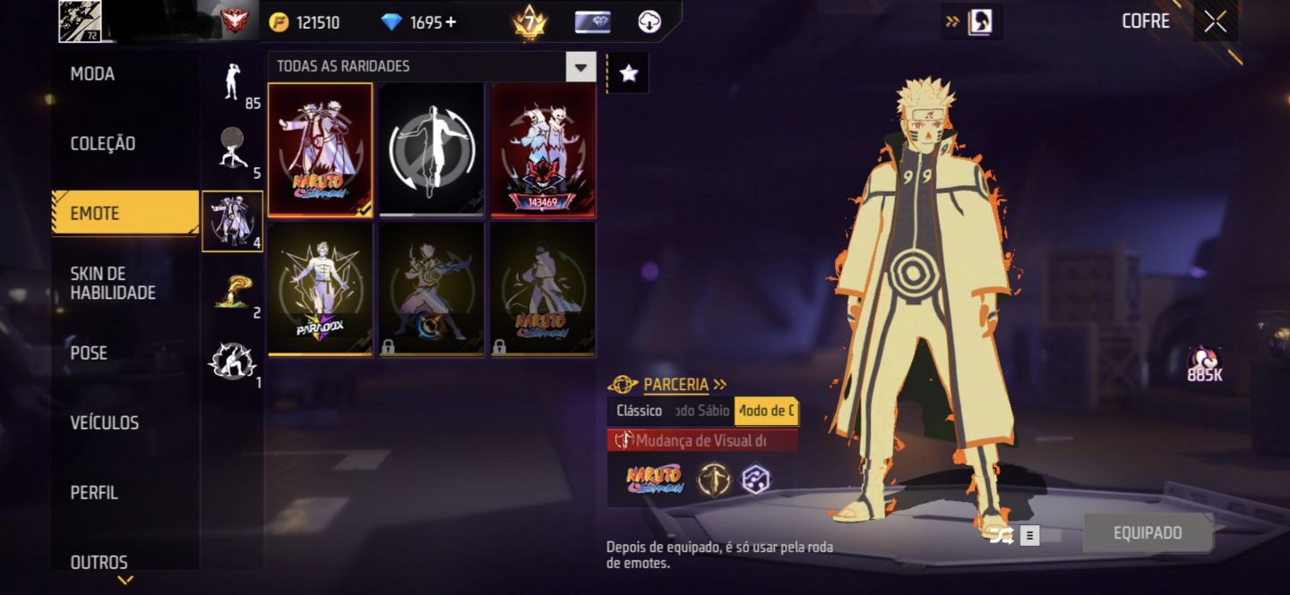 CONTA FREE FIRE RARA PRIME 7 COM 1 e 7 PASSE ANTIGO e+