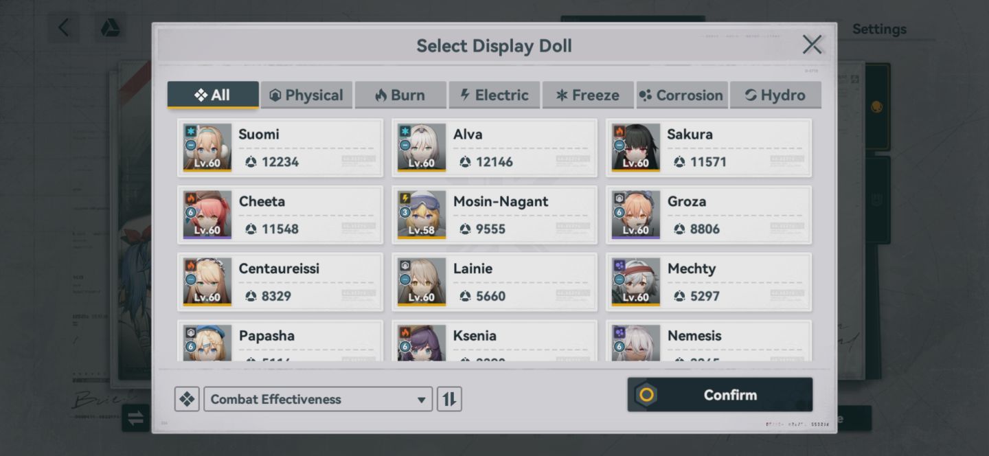 Conta de veterano GFL2, Servidor Darkwinter, Lvl 60, Várias elite units e SGs.