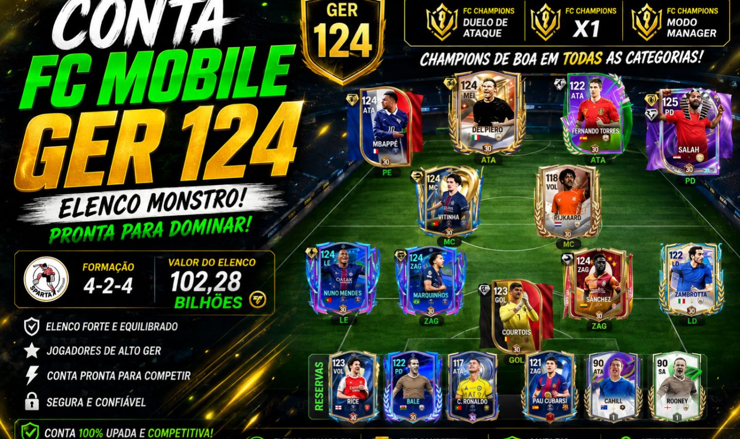 CONTA FC MOBILE GER 124 MONSTRA! | CHAMPIONS EM TODAS AS CATEGORIAS!