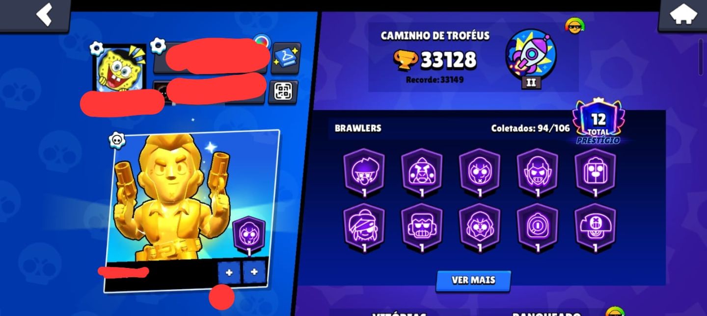 Vende-se conta de brawl stars!! Skins de passe, criada 2019, 33k troféus