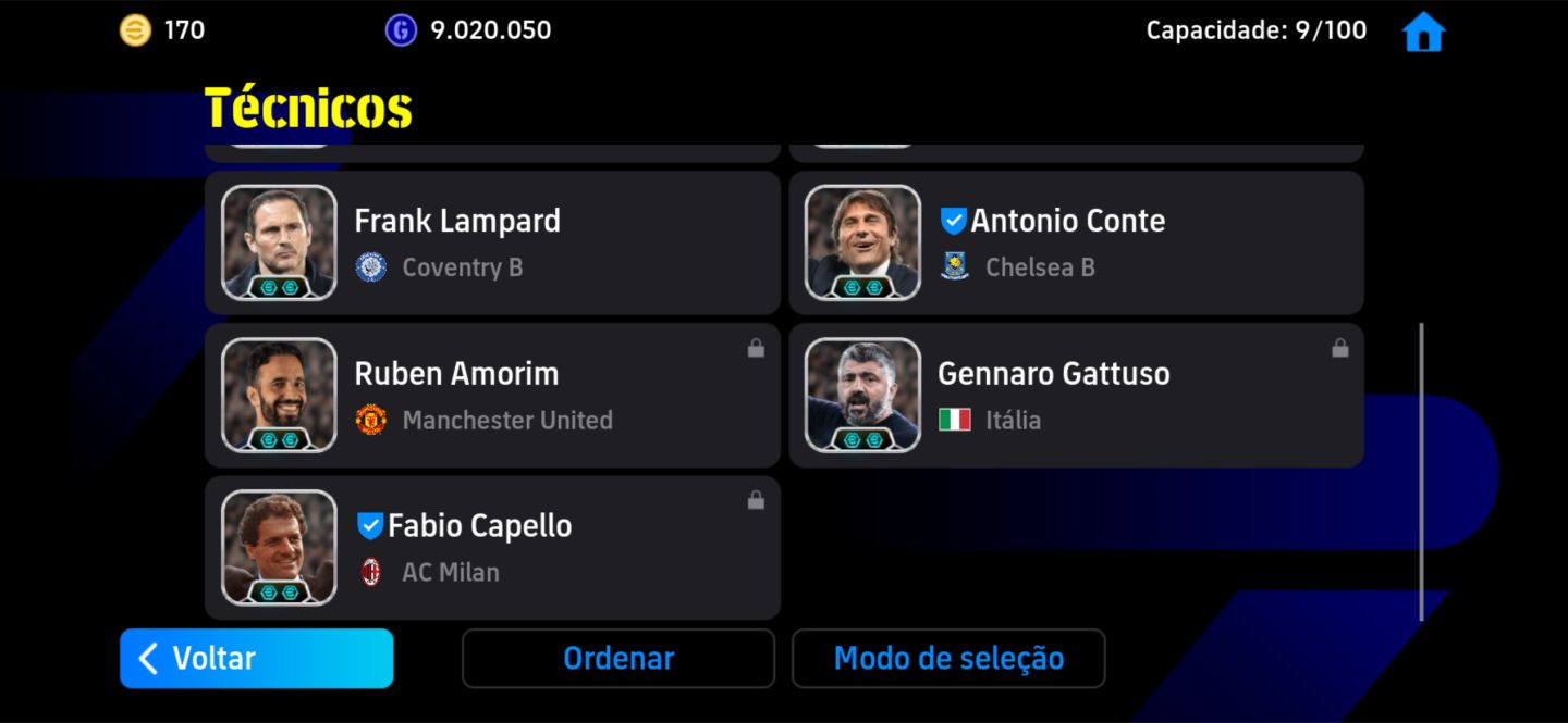 CONTA eFootball Mobile | Força 3211 | Elenco 105/106 | Muitas Cartas Especiais