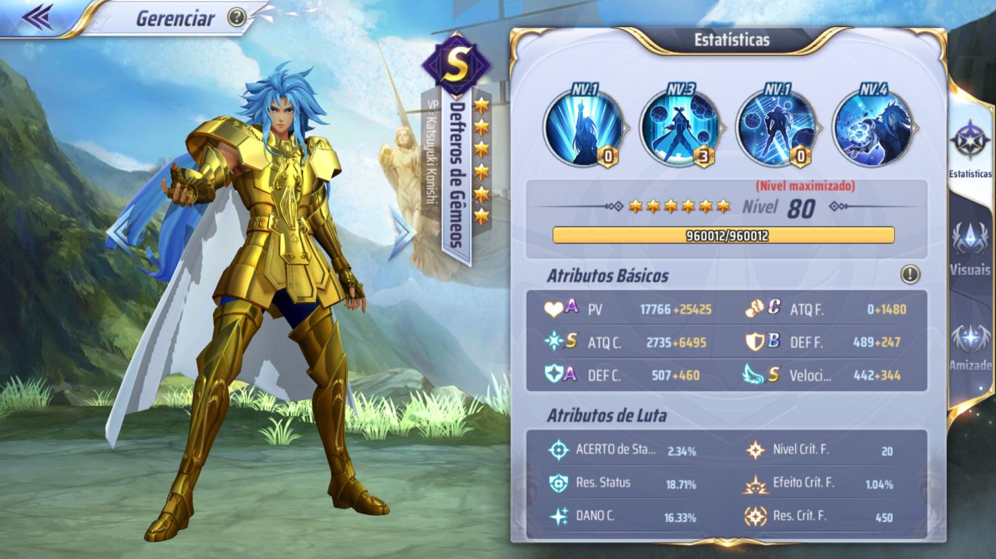 Conta Saint Seiya Awakening A-150
