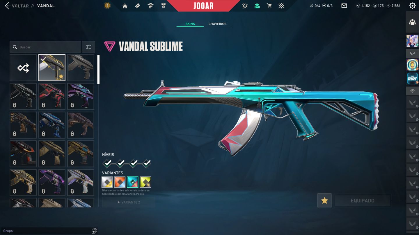 Conta valorant LVL43 com faca zerofang, vandal sublime, e algumas skins de passe