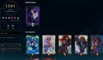 CONTA DE LEAGUE OF LEGENDS 1591 SKINS - 680 ÍCONES - Lvl 630 - SKIN EXALTADA