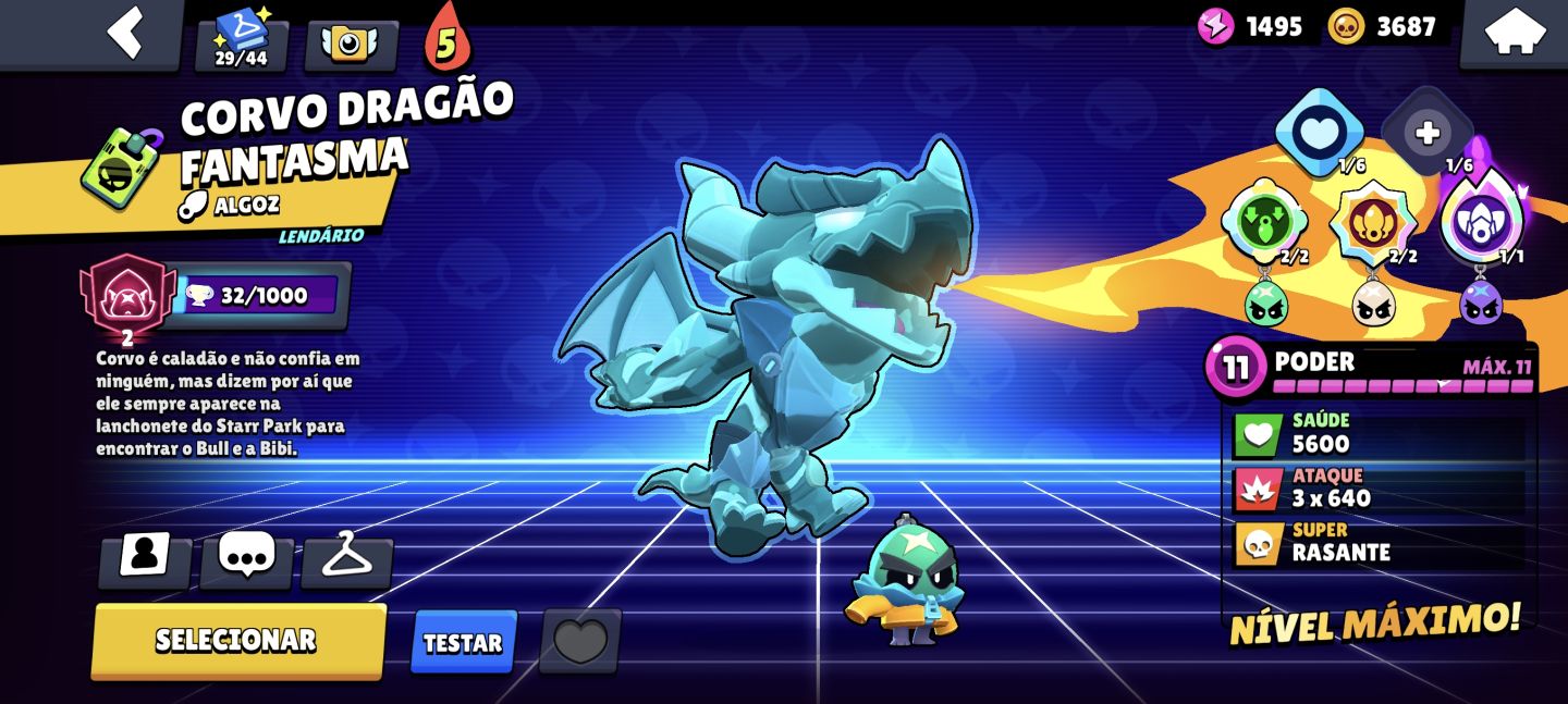 CONTA BRAWL STARS 2019 COM SHELLY BRUXA E LEON LOBISOMEM