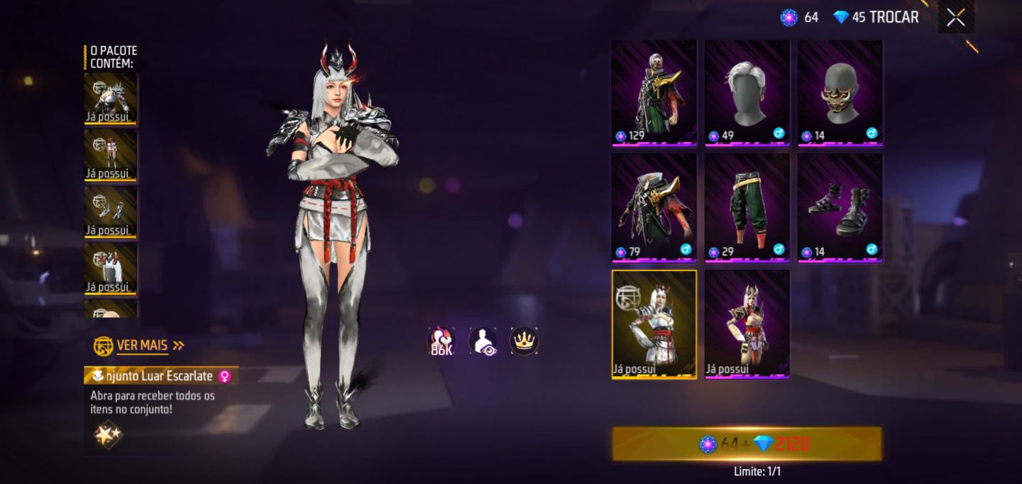 PROMOÇÃO DE CONTAS [FREE FIRE] SKINS EVENTO ESCARLATE [LEIA A DESCRIÇÃO]