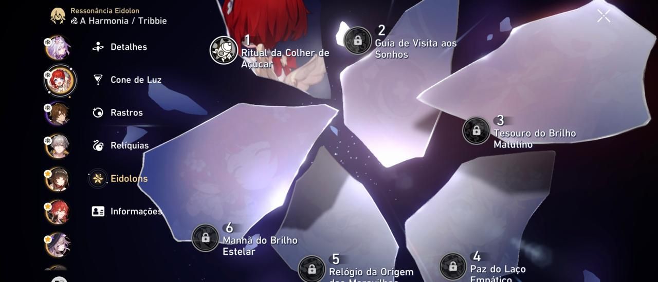 Conta Honkai Star Rail ( End Game ); Herta E2S1 + Tribbe E1S0 +Castorice E0S1 E+