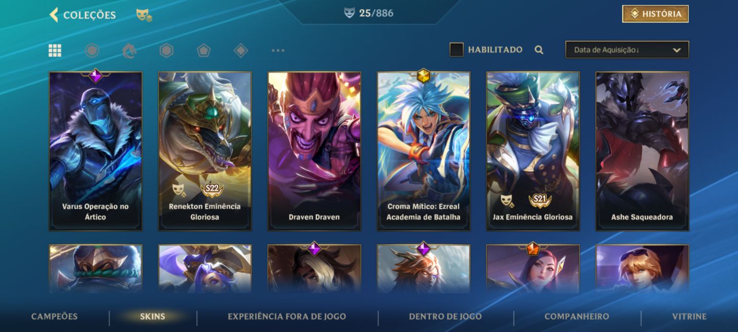Conta wild Rift com croma mística ezreal