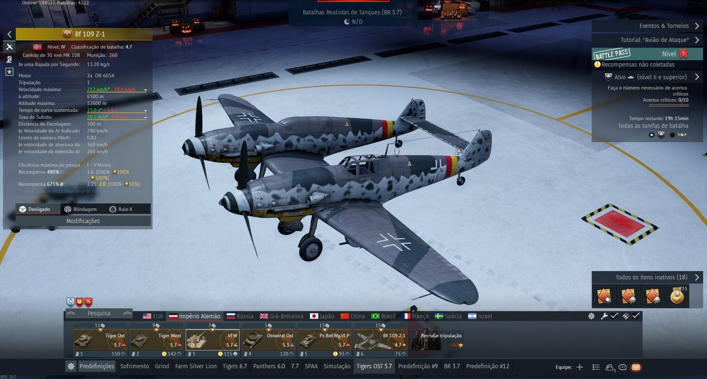 Conta Warthunder - Top Tier - Diversos veiculos Premium - Veiculos raros -