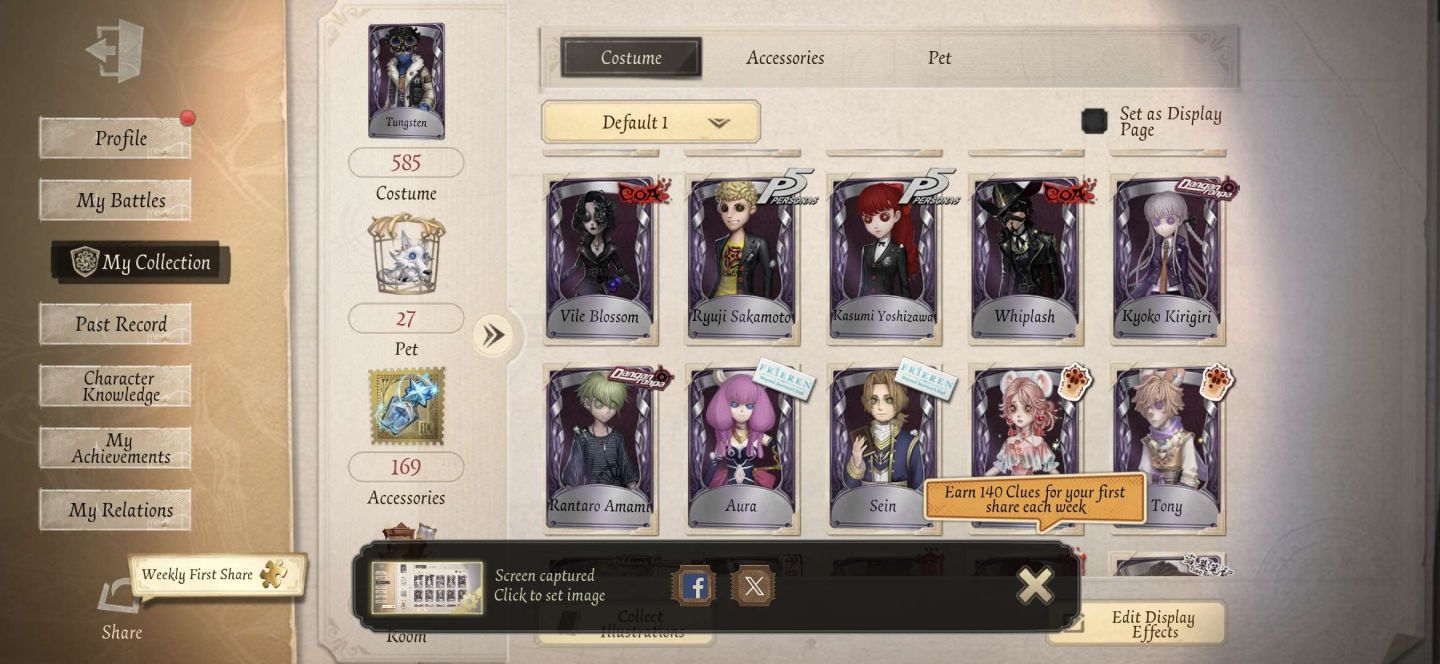 Conta identity V antiga,várias skins s e a + candy girl