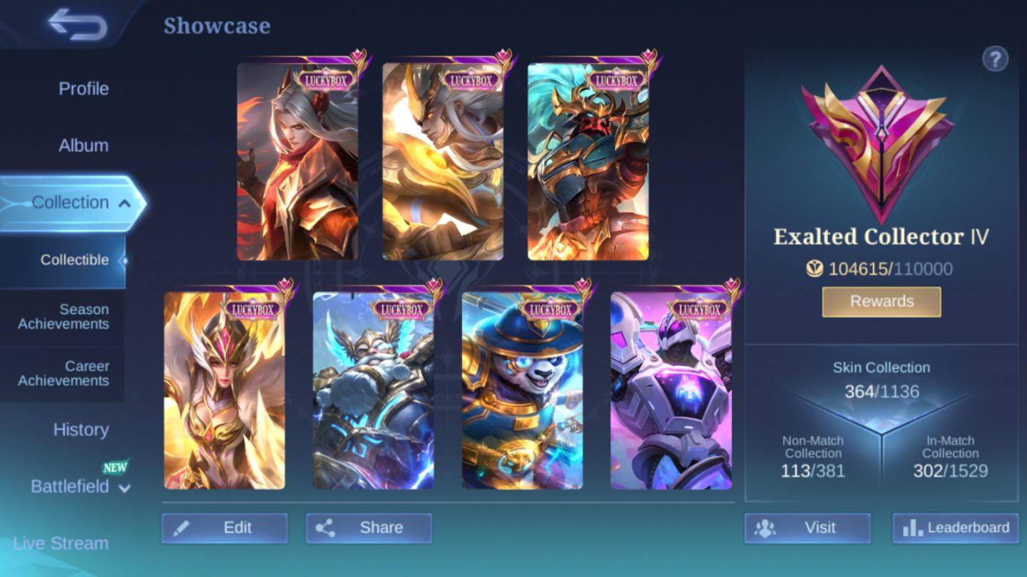 Conta Mobile Legends - LEGEND Franco / 3 ANNUAL-STAR / Franco 1,2k Partidas