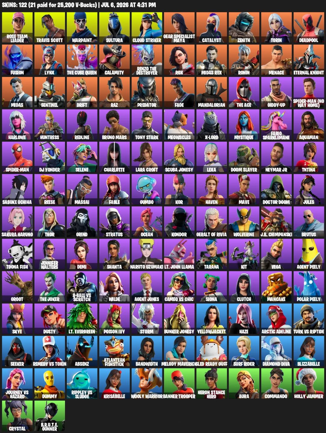 Conta Fortnite com Skins Raras|vbucks|travis|mlrpreço da Ggmax! Variedade Skins