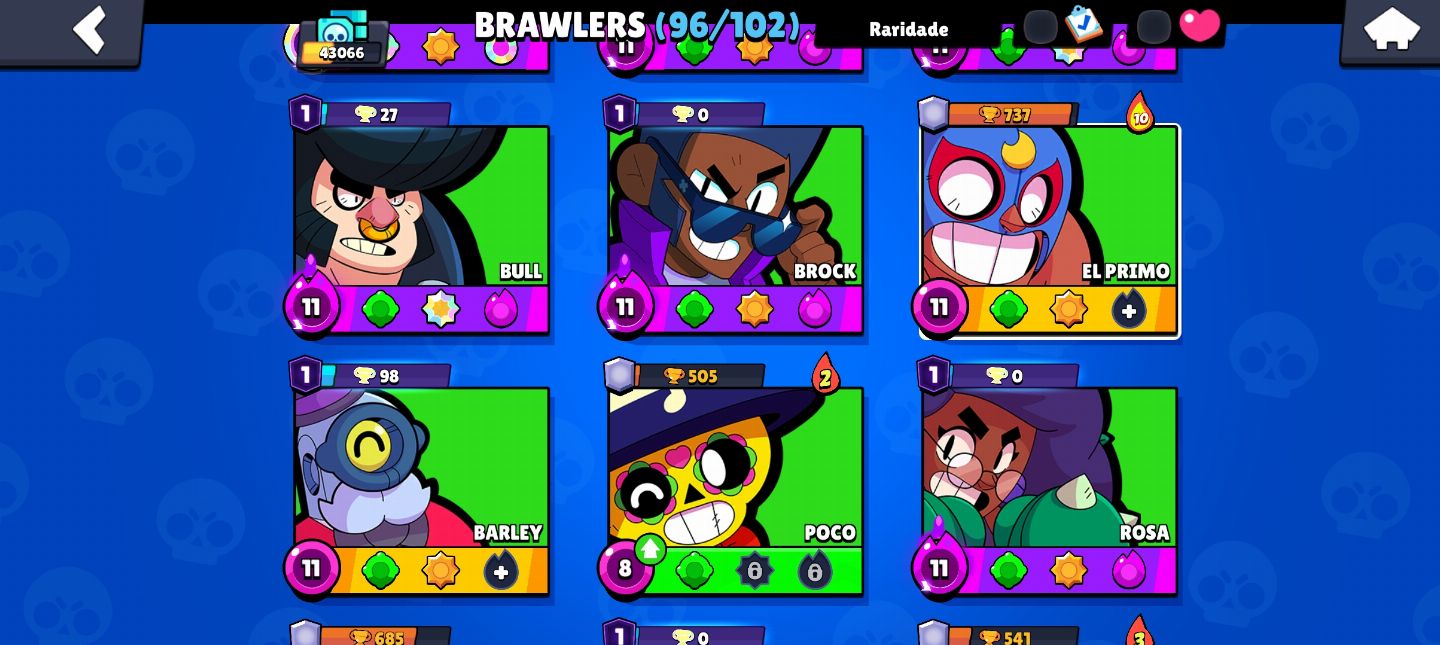 CONTA BRAWL STARS 47K TROFEU TODOS OS BRAWLERS LENDARIOS MUITA SKIN E LENDARIA