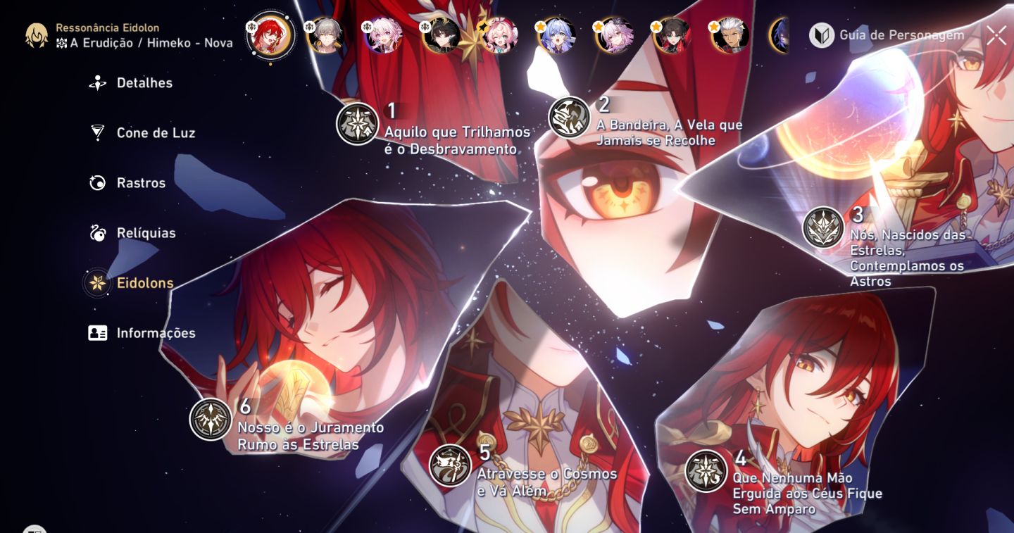 HSR - Himeko Nova E6S1, ArcherE0S1, EvernightE0S1, Dan2, Rin, Hyacine e Robin