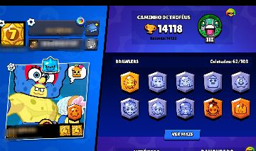 CONTA DE BRAWL STARS | 14K | 62 BRAWLERS | 3 LENDÁRIOS | 2 HÍPER | 2022