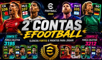 2 CONTAS eFOOTBALL | 3195 + 3212 FORÇA | MESSI, CR7 108, BELLINGHAM 107