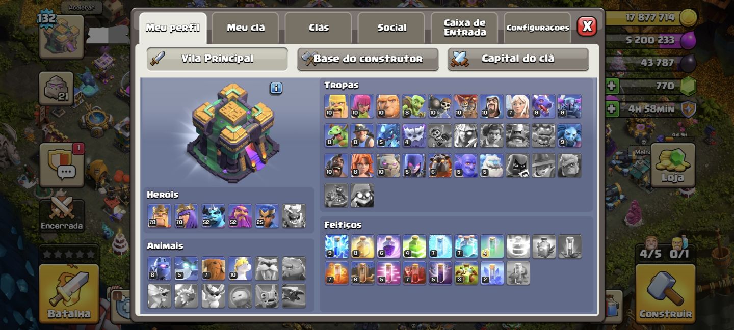 CONTA CLASH OF CLANS CV14 BEM UPADA FULL ACESSO
