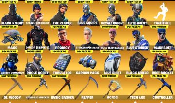 CONTA OG FORTNITE - CAVALEIRO NEGRO + PICARETA AC/DC + GUARDA CHUVA MAKRO