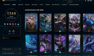 CONTA LOL 1.384 SKINS ( 7ULTIMATE, 28MÍTICAS)TFT SKIN, BRINDE ACC VALORANT SKINS