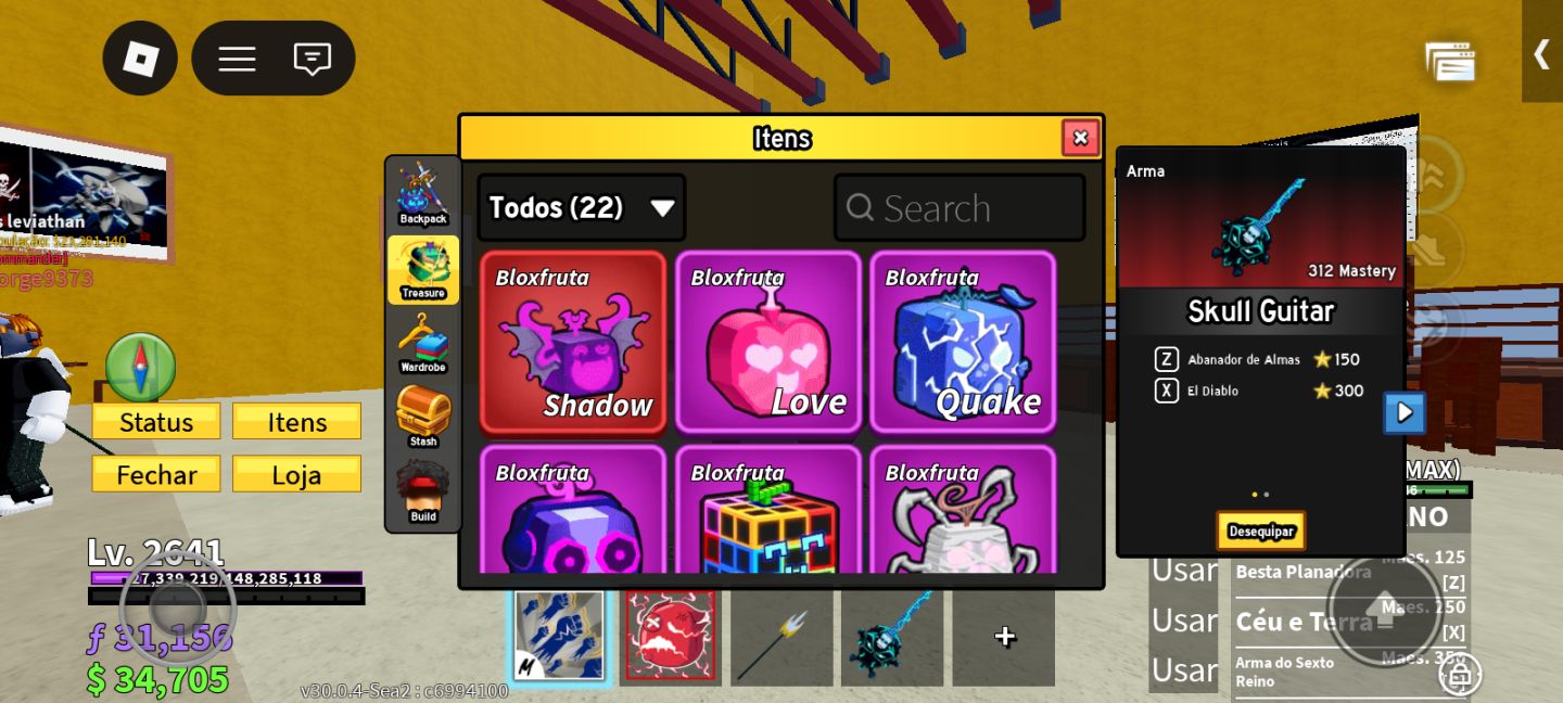CONTA BLOX FRUITS CONTA PVP COMPLETA